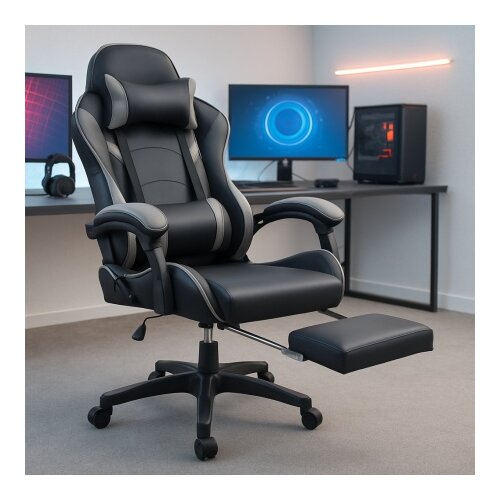 Trick gejmerska stolica sa naslonom za noge Storm 876 siva Cene