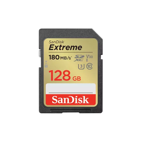 Sandisk SDXC 128GB EXTREME, 180/90MB/s, UHS-I, C10, U3, V30 SDSDXVA-128G-GNCIN