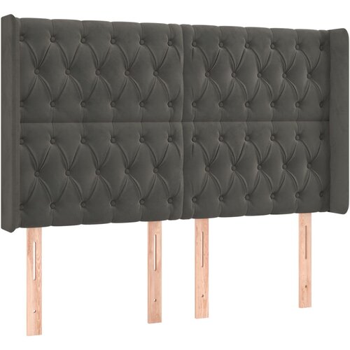 Maison Chic vzglavna omarica - nočna omarica - posteljna omarica z ušesi temno sivo 147x16x118/128 cm žamet, (21708302) Cene
