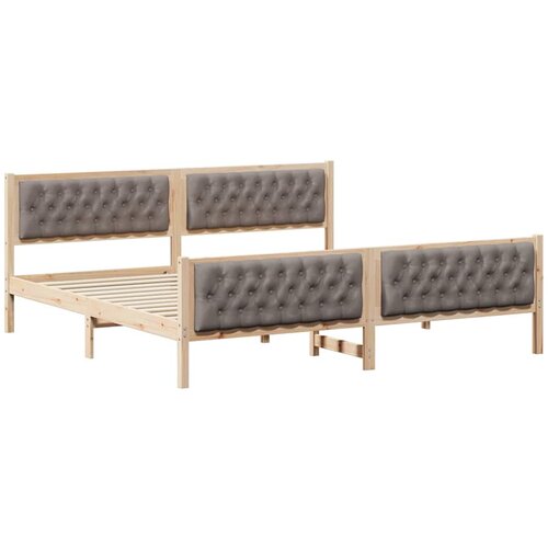 vidaXL konstrukcija postelje taupe 200 x 200 cm masivno borovo les, (5000084418) Cene