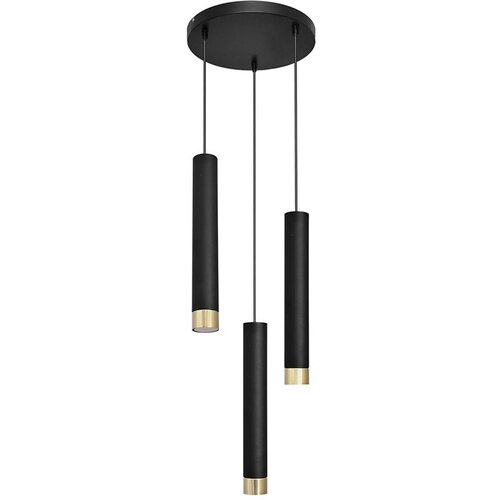  LED luster na sajli TUBA 3xGU10/6,5W/230V crna/zlatna Cene