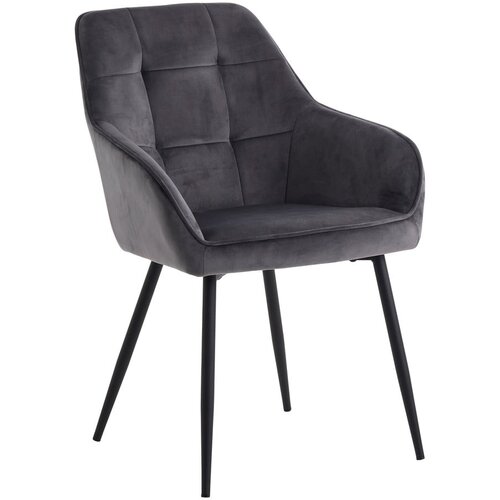 Unique Furniture Sive baršunaste blagovaonske stolice u setu s naslonima za ruke 2 kom Nolan Square – Cijene