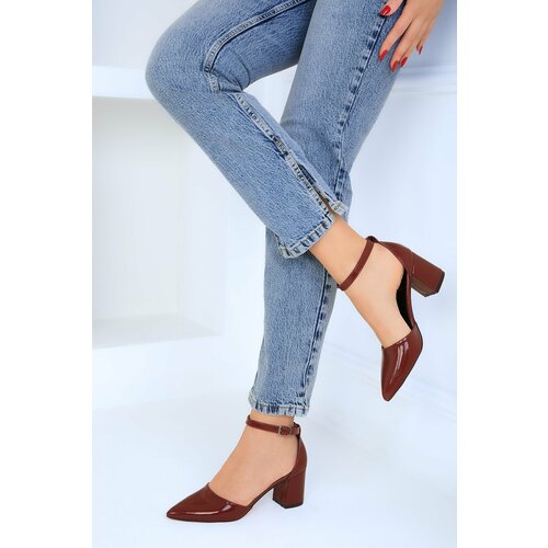 Soho Burgundy Patent Leather Women's Classic Heeled Shoes 16823 Slike