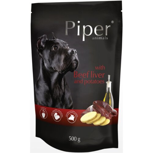 Piper vlažna hrana za pse adult sa govedinom, jetrom i krompirom 500g Slike