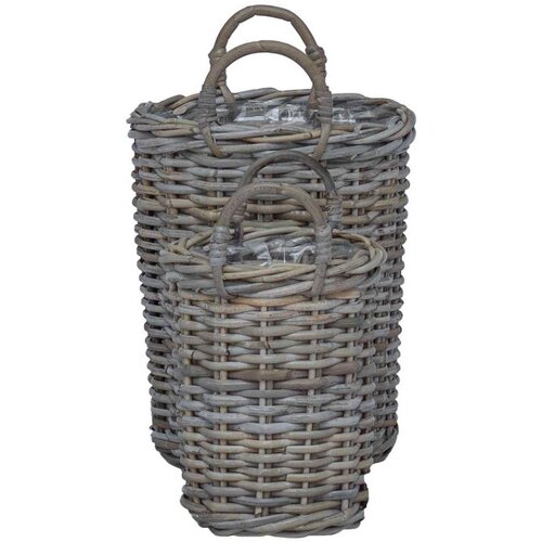  Ko&amp;scaron;ara za saksije s pohranom 2 pcs Siva Kubu Ratan - Siva Slike