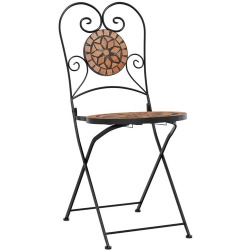 VidaXL Bistro set s mozaikom boja cigle od željeza i keramike Slike