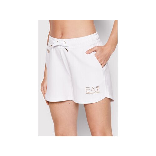 Ea7 Emporio Armani &amp;Scaron;portne kratke hlače 3LTS57 TJ9RZ 1100 Bela Regular Fit Slike