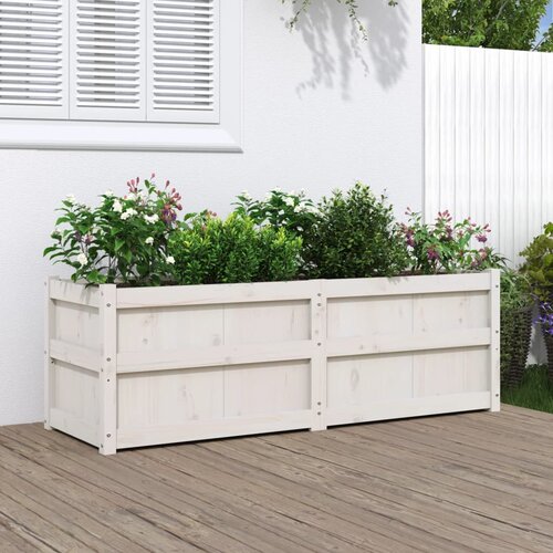 vidaXL Vrtna sadilica bijela 150 x 50 x 50 cm od masivne borovine Cijene