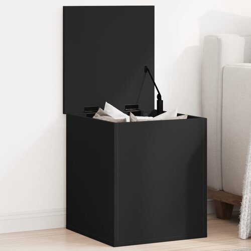 VidaXL Kutija za pohranu crna 40x42x46 cm od konstruiranog drva Slike