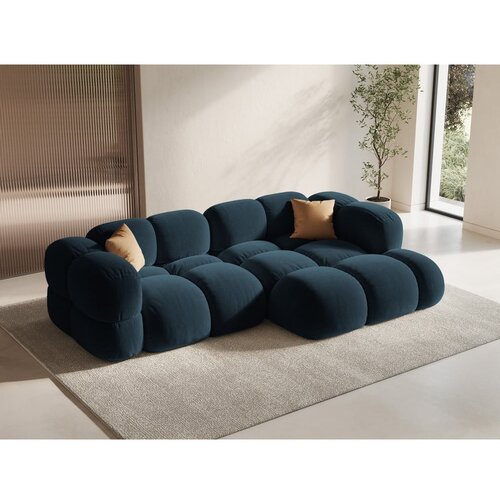 Cosmopolitan Design Tamno plava bar&amp;scaron;unasti kutna garnitura (s desnim kutom/s ležaljkom) Loretto &amp;ndash; Slike