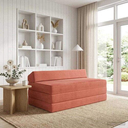 SOFA na razvlačenje Crvena narančasta 120 x 60 x 49 cm Tkanina Cijene