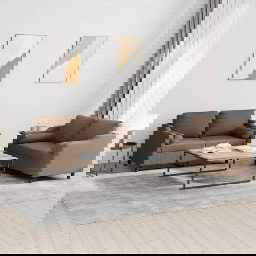 vidaXL Sedežna garnitura z vzglavniki 2-delna rjavo blago Cene