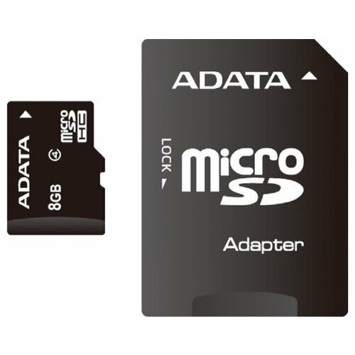Adata MicroSDHC 8GB class 4 + adapter AUSDH8GCL4-RA1 memorijska kartica Slike