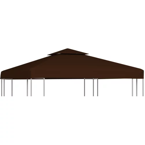 vidaXL Streha za paviljon 2-delna 310 g/m² 3x3 m rjava