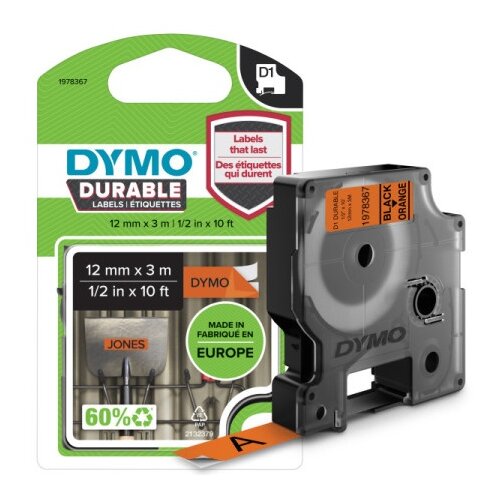 Dymo traka durable 12mm x 3m crna/oranž - dy78367 ( DY78367 ) Cene