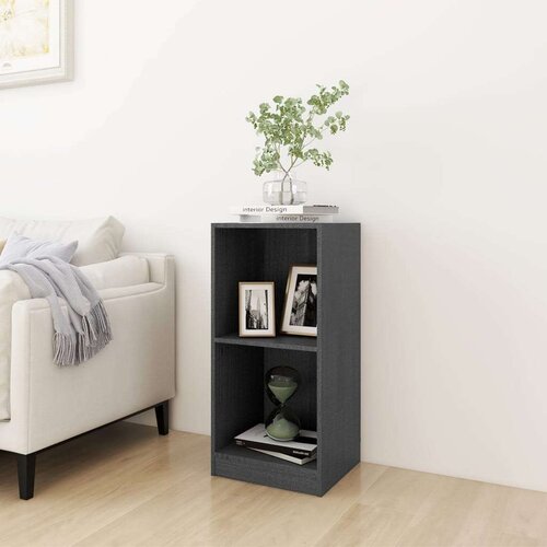 vidaXL Bočni ormarić sivi 35,5 x 33,5 x 76 cm od masivne borovine Cijene
