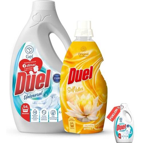 Duel Tečni deterdžent Universal 2,45 + Omekšivač Soft Lotus 1,6l + USB poklon Cene