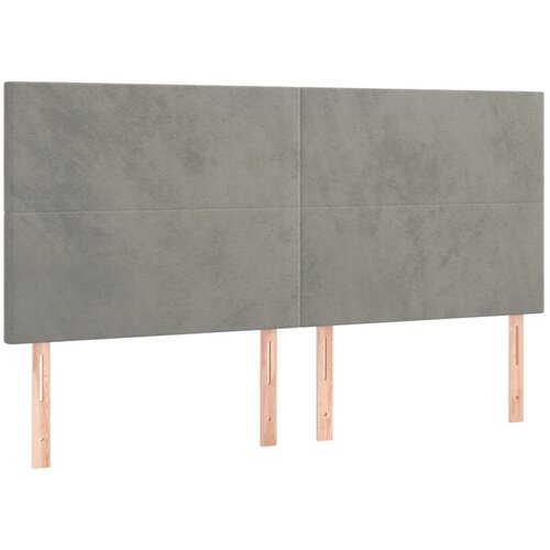 Maison Chic Posteljno vzglavje - Vzglavna omarica 4 kosa svetlo siv 100x5x78/88 cm žamet, (22077280) Cene
