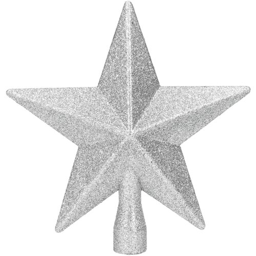  Novogodišnji vrh za jelku zvezda 19cm srebrna Cene
