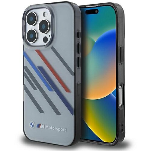 BMW MOTOSPORT IML RANDOM STRIPES CASE OVITEK ZA IPHONE 16 PRO SIVA, (21897694) Cene