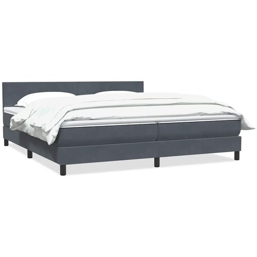 vidaXL Box spring krevet s madracem tamnosivi 180x220 cm baršunasti Cene