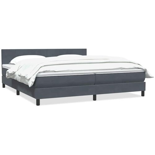 vidaXL Box Spring postelja z vzmetnico Temno siva 180x220 cm žamet Cene