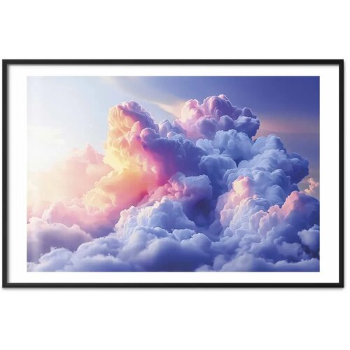  Plakat Clouds Like Painted: Artistic Dawn Brushes Painting the Sky 42x29.7 Crni okvir s margom Slike