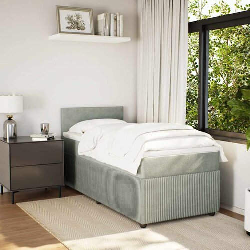 Box spring krevet s madracem svjetlosivi 100x200 cm bar&amp;scaron;unasti Slike