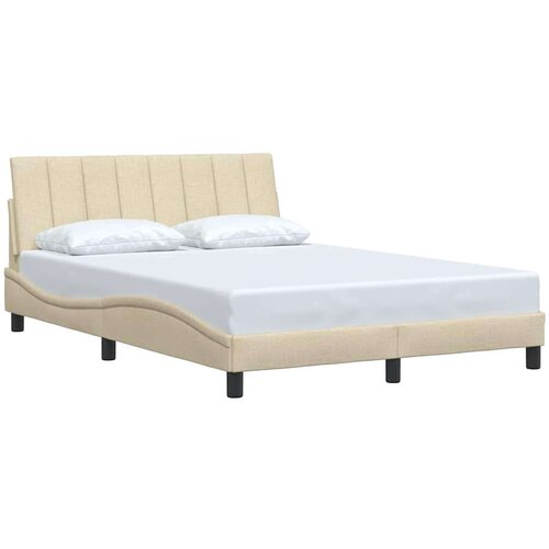 VidaXL Okvir kreveta bez madraca krem 120 x 200 cm od tkanine Slike