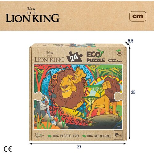  Dječje Puzzle The Lion King Dvostrano 24 Dijelovi 70 x 1,5 x 50 cm (12 kom.) Slike