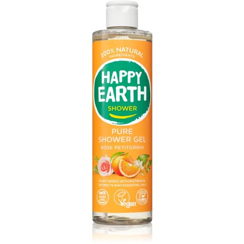 Happy Earth 100% Natural Shower Gel Rose Petitgrain gel za prhanje 300 ml