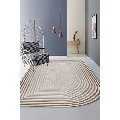 Conceptum Hypnose tepih Amorf-Ar004, ovalni, 200x290 cm, krem-bež Cene