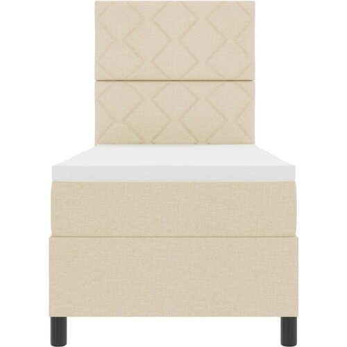  Krevet s box springom s madracem Bež 80x200 cm Tkanina Slike