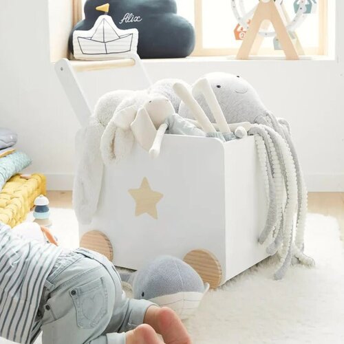 Kinder Home kutija za igracke sa tockicima drvena bela ( JVTR-3330 ) Slike