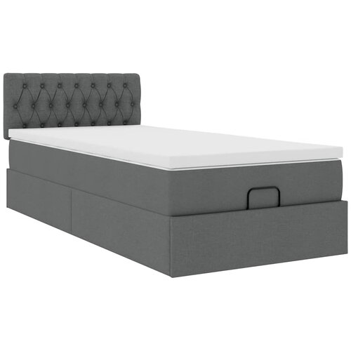  Otomanski krevet s madracem i LED tamnosivi 80x200cm tkanina Slike