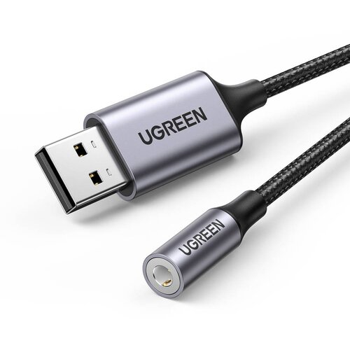 Ugreen Avdio adapter CM477, USB na Mini Jack 3,5 mm AUX (siv), (20627984) Slike