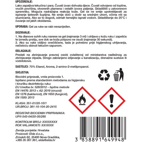 Elda gel za dezinfekciju ruku 400ml Slike
