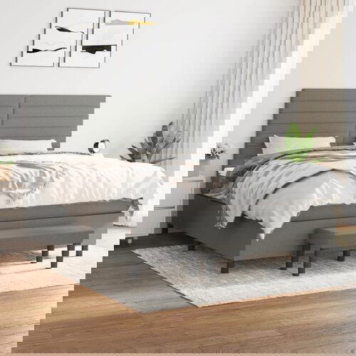  The Living Store Box spring postelja z vzmetnico temno siva 160x200 cm blago - Box Spring Postelja, (21444354) Slike