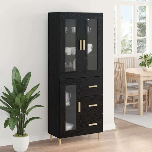  Highboard Crni hrast 69,5 x 34 x 180 cm Konstruirano drvo Slike