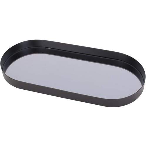 PT LIVING crni pladanj s ogledalom Oval, &amp;scaron;irina 18 cm Slike