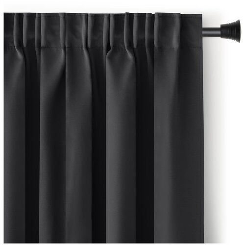 Restilo Črna zatemnitvena izolacijska zavesa 140x270 cm Pleat – Cene