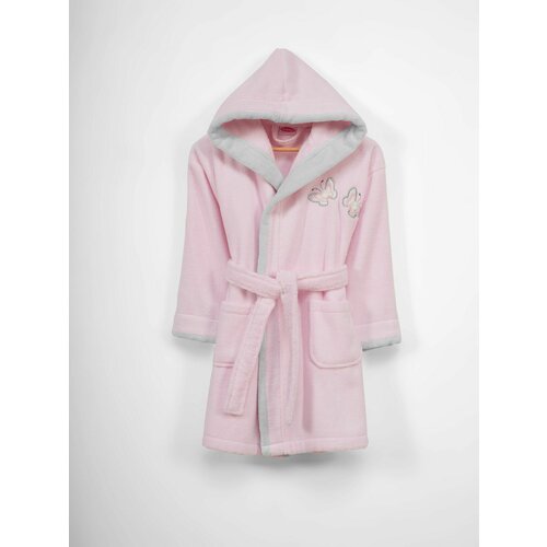 L'essential Maison Girl - Pink Kelebek PinkGrey Kid's Bathrobe Slike