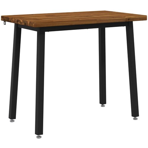  110 x 55 x 75 cm Čvrsto drvo akacije Prirodna i crna Pravokutni Cijene