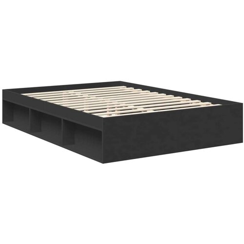  Okvir za krevet Crna 135 x 190 cm Čvrsto borovo drvo Slike