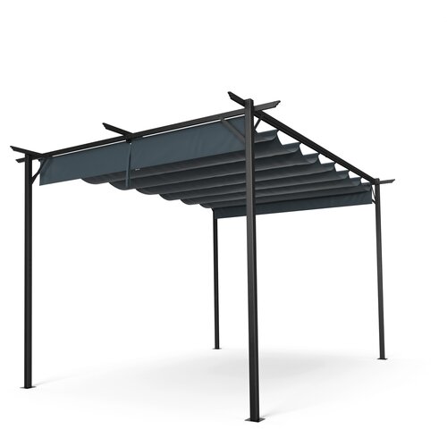 Blumfeldt Pantheon Robust pergola 3 x 4 m čelik otporan na vremenske uvjete premazan zaštitnim lakiranjem s bočnim roletama Cene
