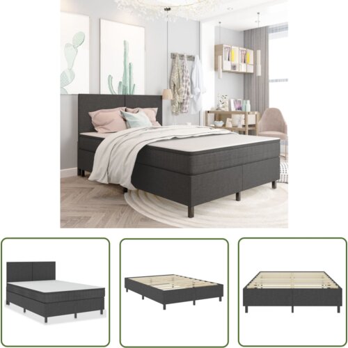 The Living Store Posteljni okvir boxspring sivo blago 140x200 cm - Boxspring Posteljni Okvir, (21737224) Cene