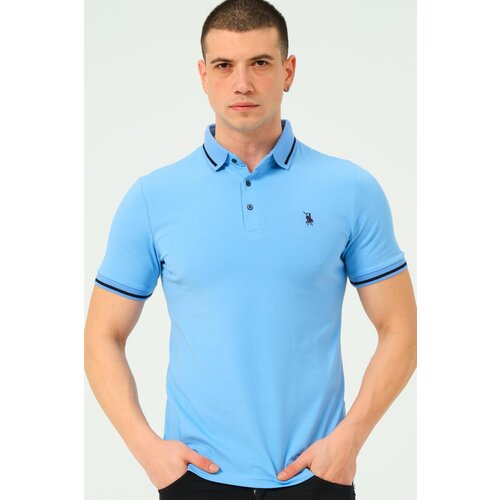 Dewberry T8586 MEN'S POLO NECK T-SHIRT-PLAIN LIGHT BLUE Cene