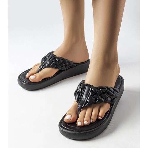 Gemre Black braided flip-flops Zula Cene