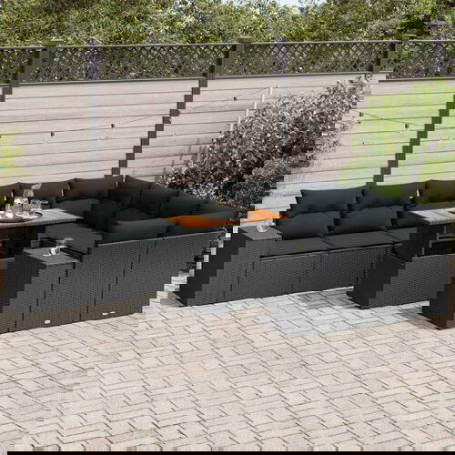 vidaXL 10-dijelni set vrtnih sofa s jastucima crni poliratana bagrem Cijene