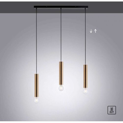 LEUCHTEN DIREKT 15618-60 - Luster na sajli BRUNA 3xE27/60W/230V mesing Slike